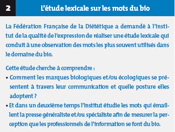 L'étude lexicale 2 sur les mots du bio