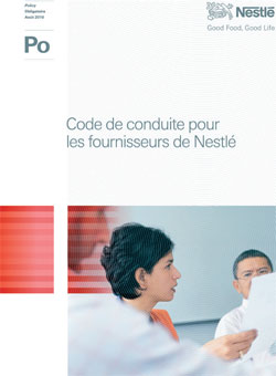 Code de conduit pour les fourniseurs de Neslté