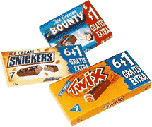 bounty snickers twix